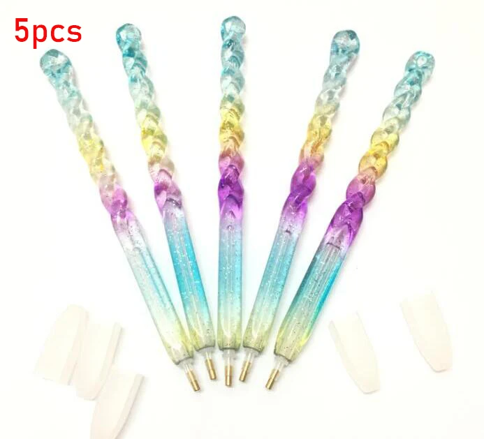 5pcs Twist shape 5D DIY инструмент для алмазной живописи, алмазная живопись, ручка, держатель, сделай сам, точилка, ручка, коробка для хранения, алмазная вышивка, аксессуары a186 - Цвет: 5pcs Twist shape