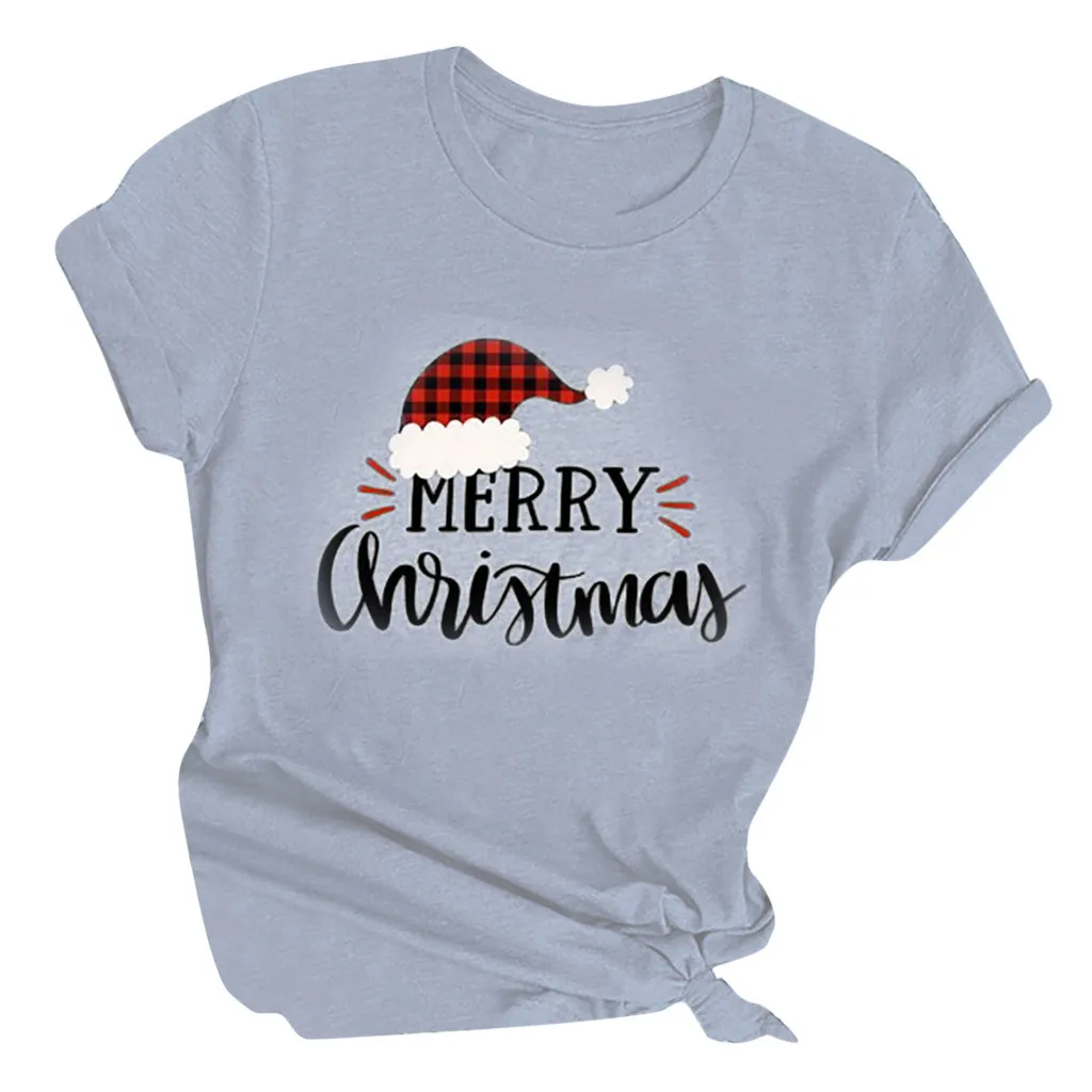 Merry Christmas футболка женская с буквенным принтом короткий рукав футболки топы Camisetas Mujer Рождество год женские свободные футболки