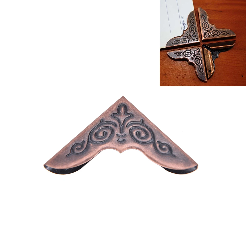 

12PCS Antique Bronze Metal Albums Menus Folders Book Scrapbooking Notebook Corner Protectors Home Decoration