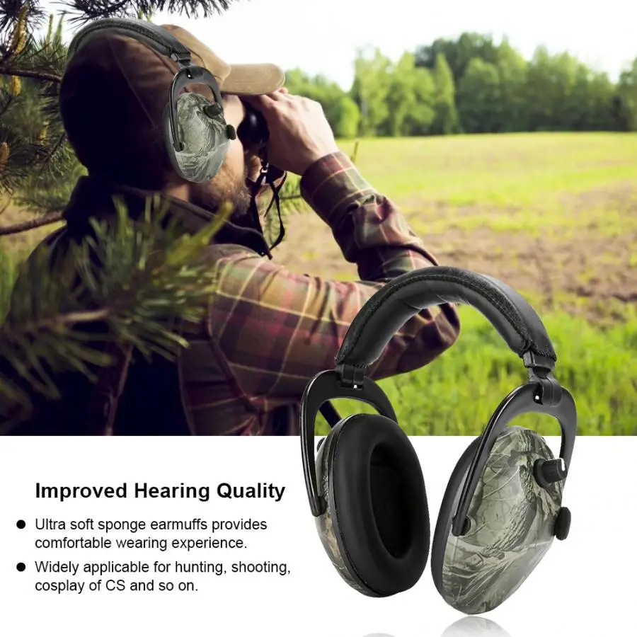 Electronic Tactic Shooting Ear Protection Earmuffs Anti-noise Ear Protector NRR 28db Hearing Protector Headphones Soundproof