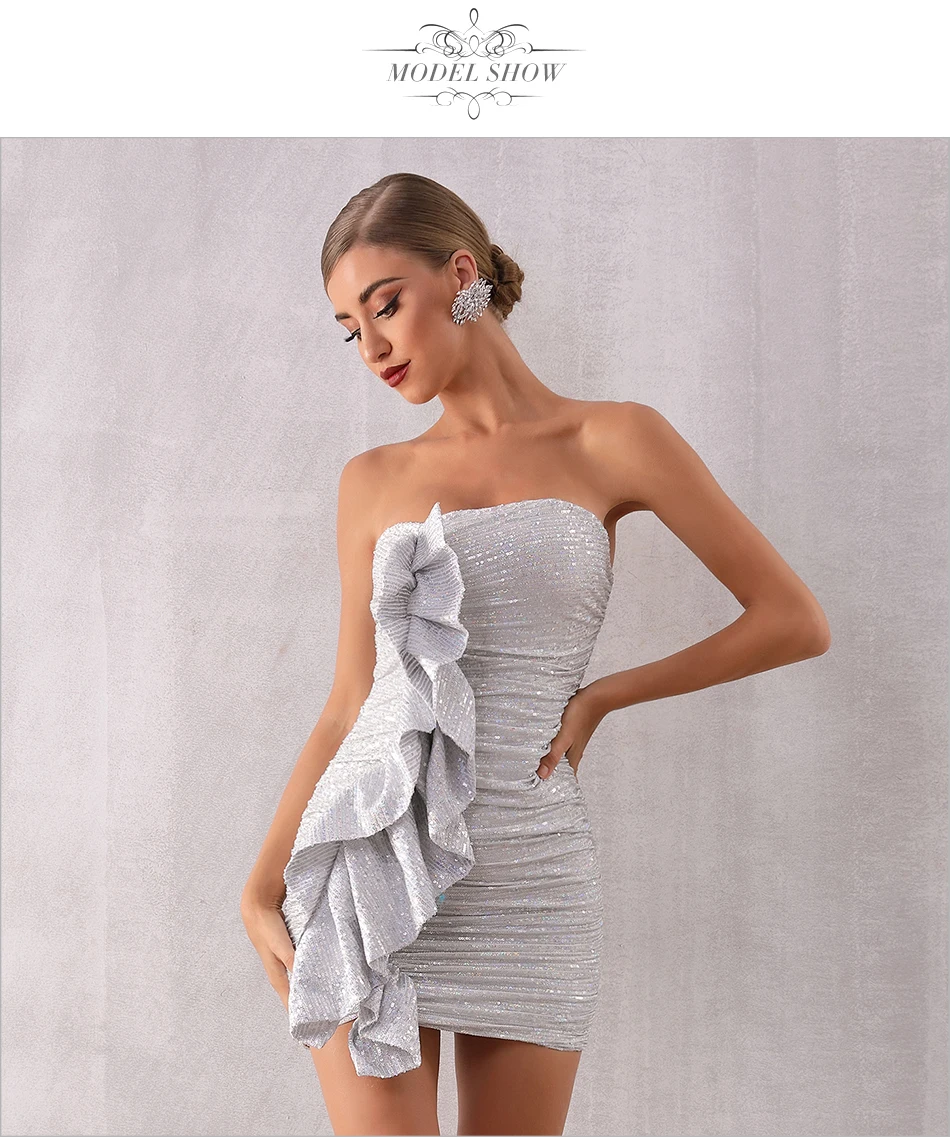 Adyce летний Для женщин Бандажное платье Vestidos пикантные черные перья рукавов без бретелек Bodycon клуб знаменитости вечерние платье