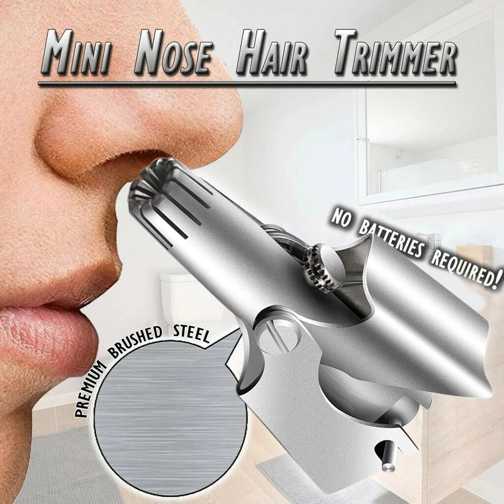 

Manual Nose Hair Trimmer Mechanical Stainless Steel Elegant Gentleman Quality Life Beauty Men 's Accessories Silent Operation