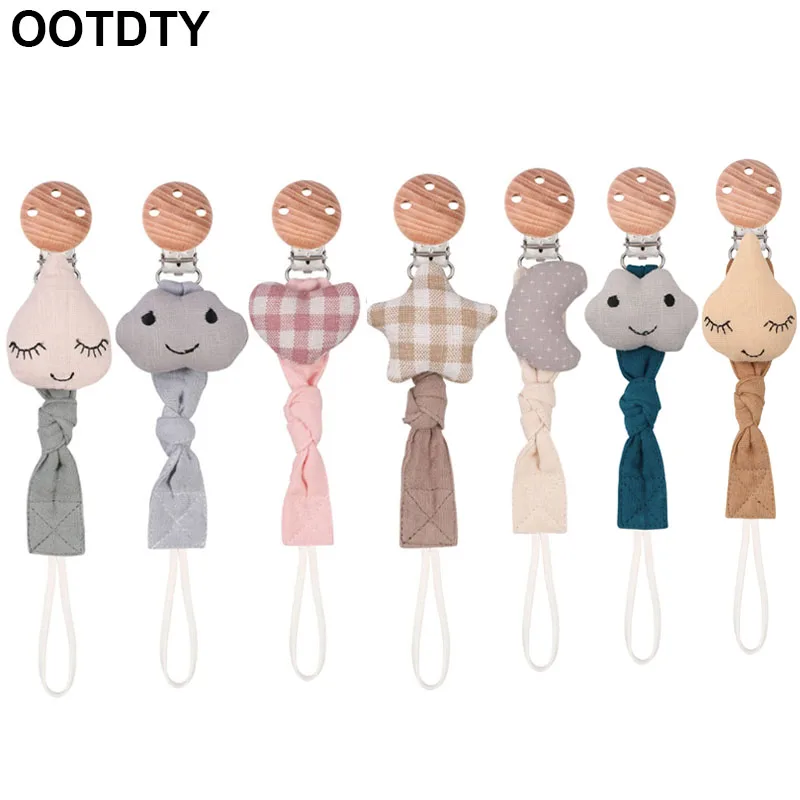 Baby Pacifier Clip Chain Cotton Cartoon Country Style Pacifier Holder Dummy Clips Handmade Baby Chri