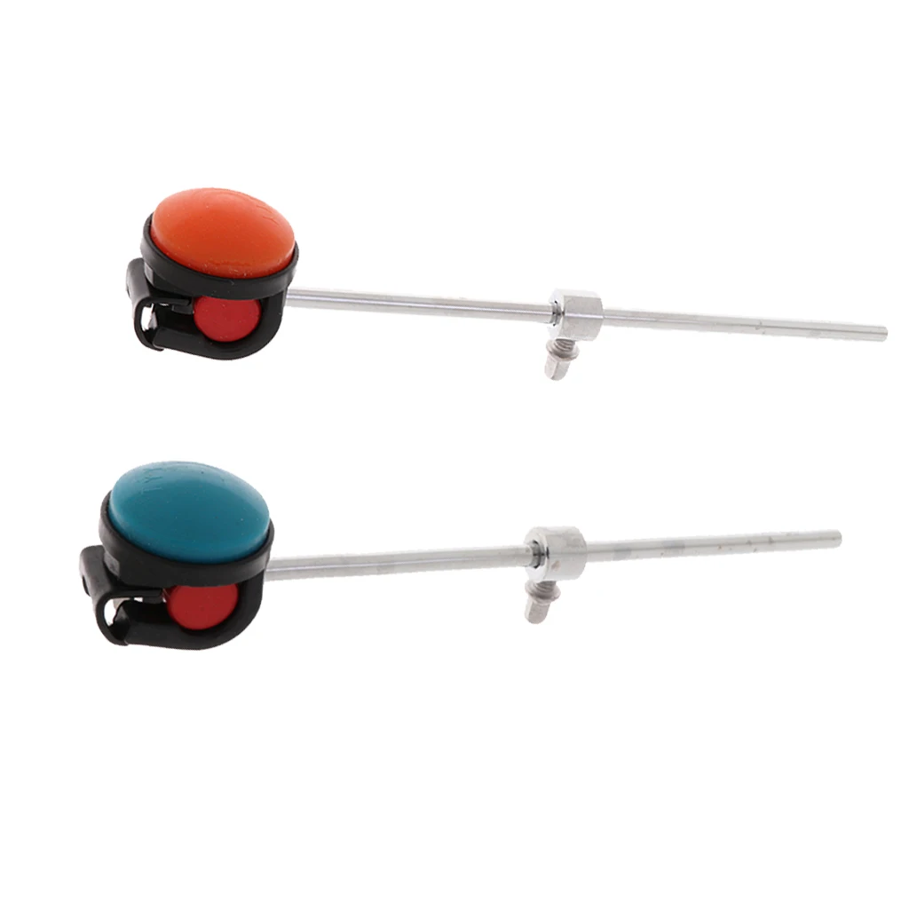 Practical 2Pcs Metal Bass Drum Beaters Silicone Hammer Head for Drummer Percussion Parts