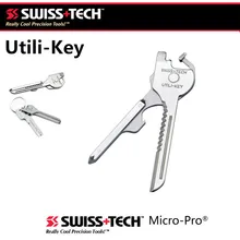 Swiss tech nova edc 6 em 1 utili de aço inoxidável-chave de corrente de bolso cortador chave de fenda multi ferramentas kit sobrevivência acampamento