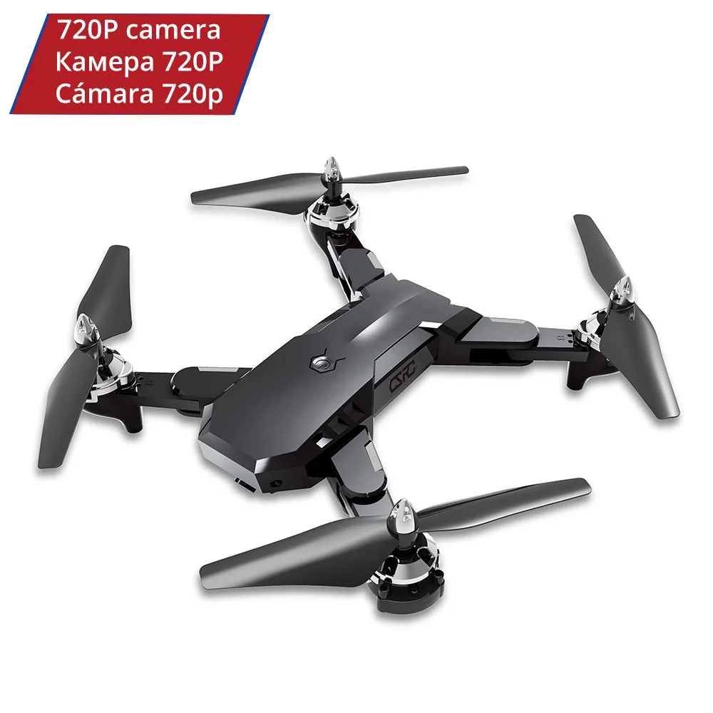 FPV Wifi Дроны с камерой HD 2MP 720p широкоугольная камера Дистанционное управление Квадрокоптер для селфи, Дрон RC вертолет Дрон 2,4 Ghz - Цвет: JC-RC-7-1080P-BK