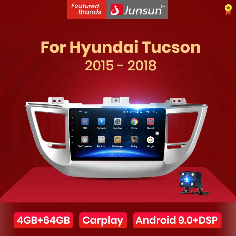 Junsun 4G + 64G CarPlay DSP Android 8 1 автомобильный Радио Мультимедиа Стерео Аудио плеер gps 2 Din