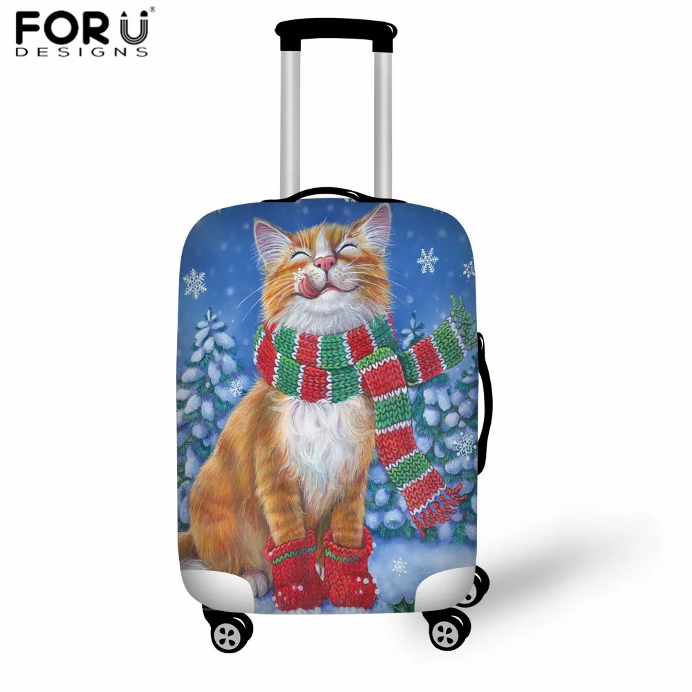 FORUDESIGNS/веселый рождественский принт, эластичный багажный Защитный чехол для 18-32 дюймов, чехол на колесиках, чехлы, аксессуары для путешествий - Цвет: YY1752