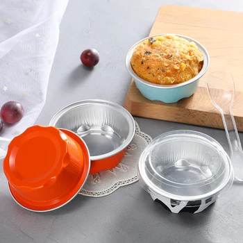 

100pcs Net red 50ml small aluminum foil cup diy pudding jelly ice cream dessert cake pastry cups party favors boxes baking mold