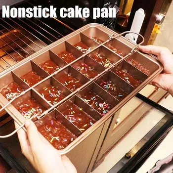 

Non-Stick Detachable Cake Pan Tin With Dividers Oven Baking Heavy-Duty Divided Tray Carbon Steel Divider Insert Baking Cake Pans