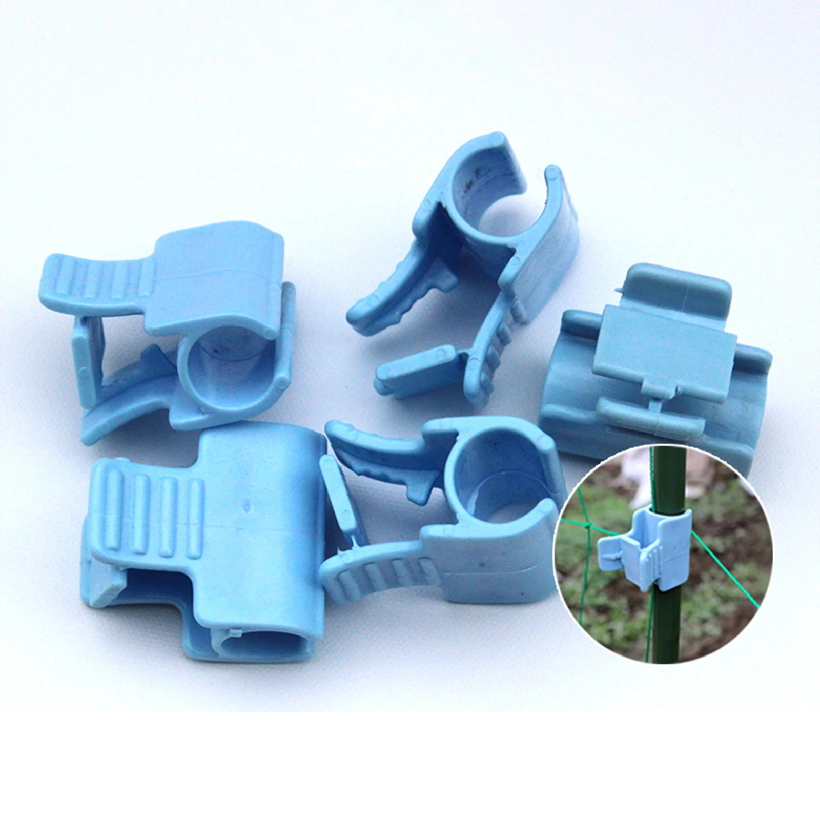 

Clamp Windproof Clip Pipe Clamps Netting Hoop Clips Greenhouse PP Plant Stakes Mesh 16mm Film Cover Row 10Pcs