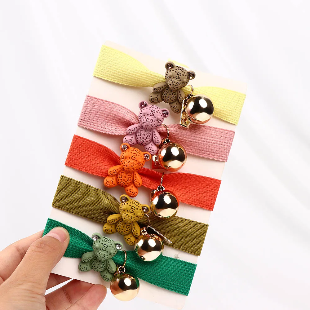 

Elastic Hair Rubber Bands Hair Accessories Trendy Woman Scrunchies Girls Little Bear Hair Ties Ponytail Holder Headdress