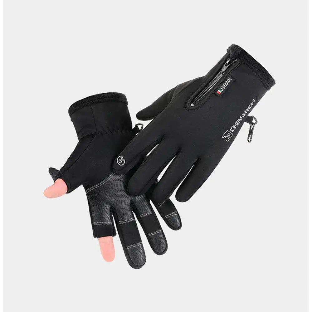 mens dress gloves Winter Ridding gloves Fishing Gloves 2 Finger Flip Waterproof Windproof Photograph Women Men Gloves Velvet Warm Protection Glove mens snowboard gloves