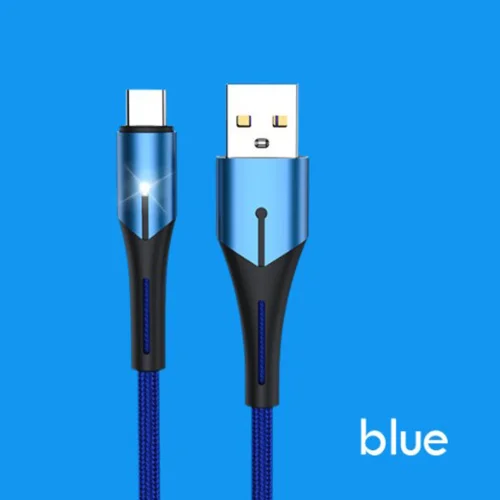 Micro usb type-C кабель 3A Быстрая зарядка данных зарядное устройство USB кабель для samsung Xiaomi huawei LG type-C Microusb мобильного телефона - Цвет: Blue Type-c