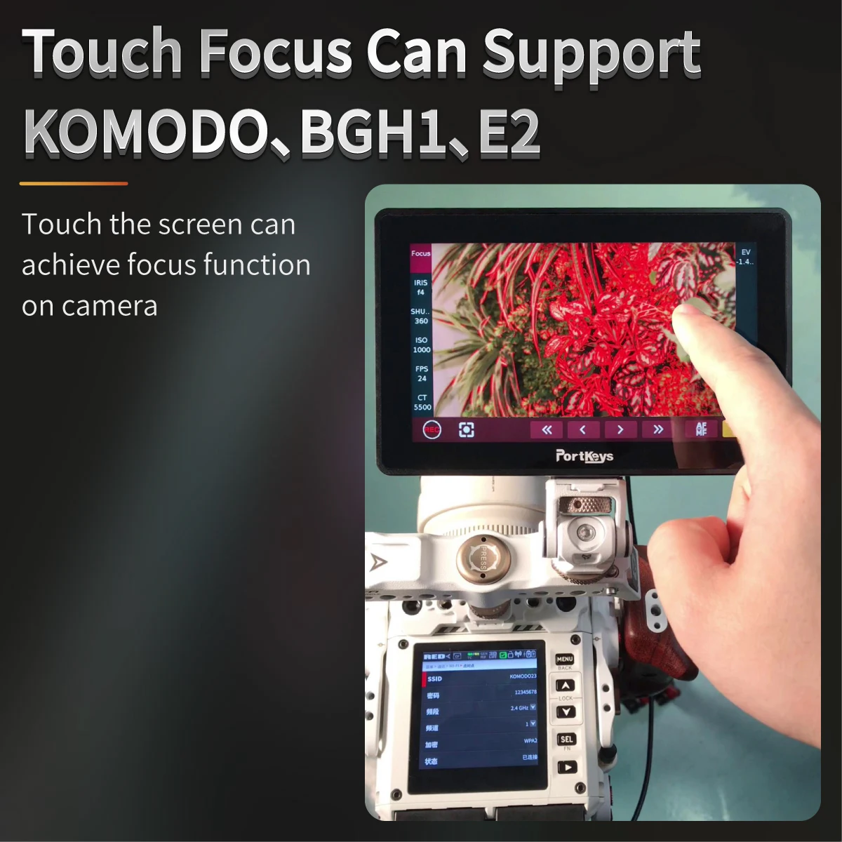 PortKeys BM5 WR Monitor 2200Nit SDI-HDMI wireless camera control for RED KOMODO/BMPCC 4K/6K 6K Pro/Sony/Canon
