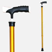 Антискользящая телескопическая Одиночная рукоятка из алюминиевого сплава для пожилых людей, костыль альпеншток, джентльменская палочка с регулируемой высотой, Ультралегкая ходьба