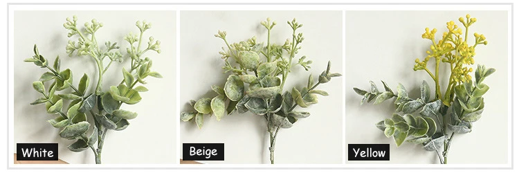 JAROWN Matching Flowers Eucalyptus Fake Fruit Artificial Plant Wedding DIY Bouquet Holding Flower Home Flower Arrangement Decoration (12)