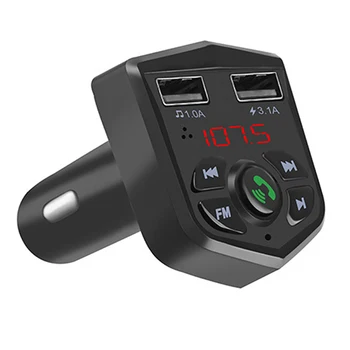 

Professional Car Bluetooth 5.0 MP3 Player FM Transmitter Handsfree bluetooth car kit 3.1A Fast Charging Car USB Charger