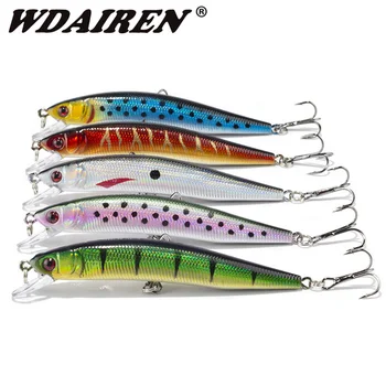 

5pcs/lot Minnow Fishing Lures set Laser Floating Hard Bait 100mm 8.5g 3D Eyes Plastic Bait Fishing Bass Wobblers Crankbaits