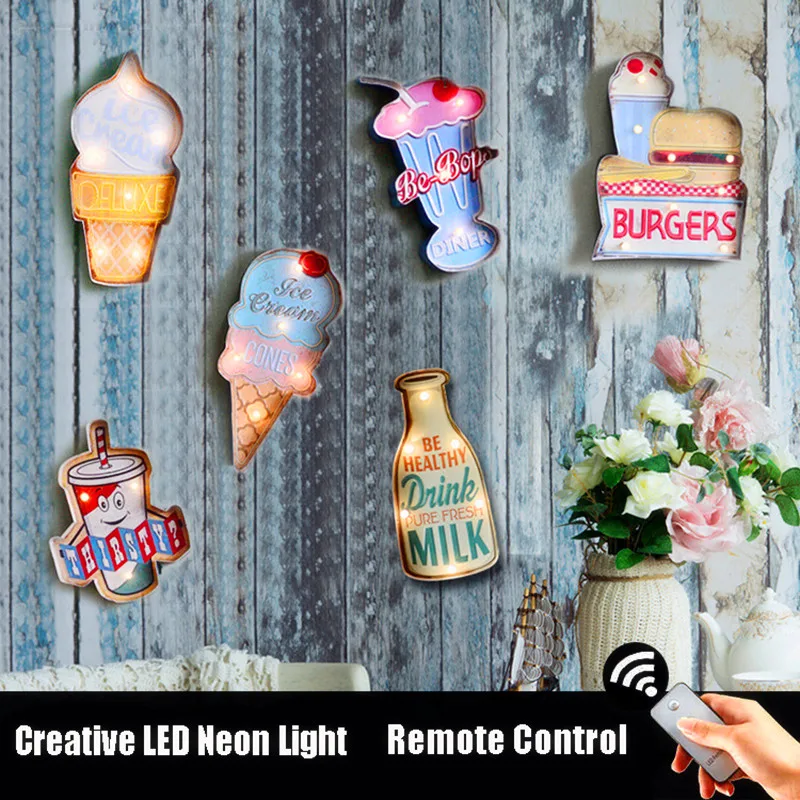 

22 Styles Remote Control Vintage LED Neon Light Sign Advertising Sign for Home Bar Pub Restaurant Cafe Wall Decoration Sign N169