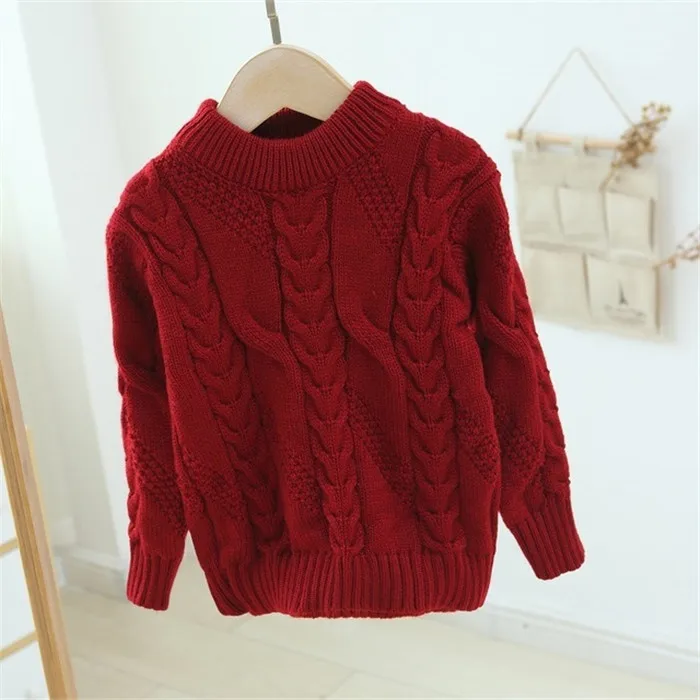 Rlyaeiz/свитера для маленьких девочек и мальчиков; коллекция года; сезон осень-зима; повседневная детская одежда; пуловер с высоким воротником; вязаный детский свитер