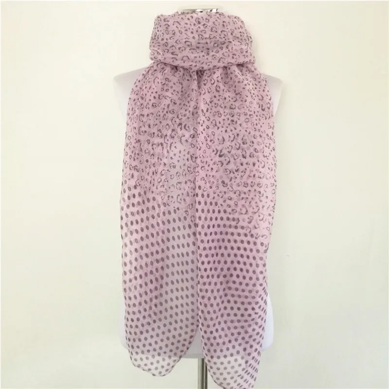 Long Pink Модный женский шарф с леопардовым принтом в горошек, женские шарфы бесконечности, четыре причины,, Круглый Женский Длинный кольцо с полосками, шарф - Цвет: Long Pink