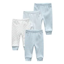 Длинные штаны для новорожденных штаны для мальчиков и девочек детские леггинсы в полоску из 4 предметов Хлопковые Штаны roupas de bebe, одежда