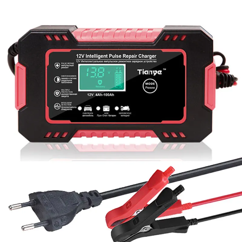 Car Battery Accessories Full Automatic 12V Digital Display Battery Charger Power Puls Repair Chargers Wet Dry Lead Acid