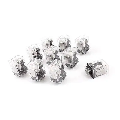 

HH54PL AC 24V Coil 14 Pins 4PDT Red LED Light Electromagnetic Relay 10 Pcs