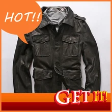 Мужская куртка из натуральной кожи с несколькими карманами, большой размер, мягкая овчина, пальто на осень и зиму, теплая Высококачественная куртка для мужчин