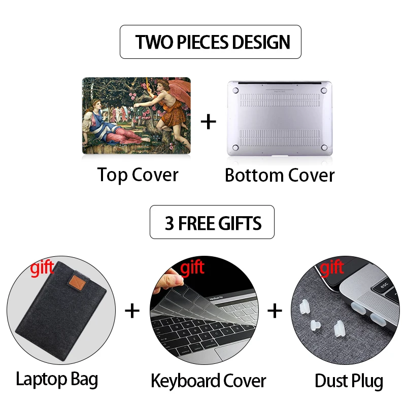 Mtt-laptop Case para Macbook Touch Bar Capa de Pintura a Óleo Air 15 Pro m1 m2 13 14 13.6 16 2023 2023 2023 2023 A2681 A2941 - Imagem 3
