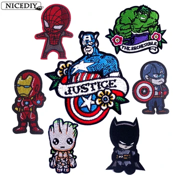 

Nicediy Embroidery Patches Iron On Patches On Clothes The Avengers Applique On Clothes Hero Movie Patch For T-Shirt Washable DIY
