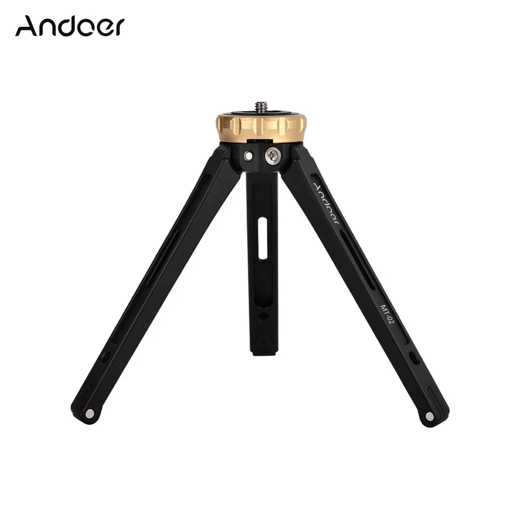 Andoer MT-02 мини-штатив из алюминиевого сплава Настольный Штатив 1/" винт Максимальная нагрузка 15 кг/33 фунта для цифровой видеокамеры DSLR DV