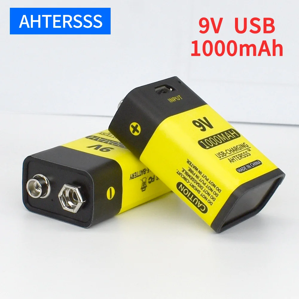

1-20 piece 9V 6F22 USB rechargeable battery lithium 6f22 9V li-ion batteries for multimeter Smoke alarm etc batteries