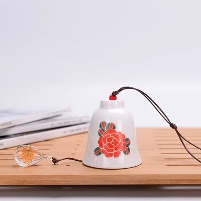 Японский творческий кот керамические колокольчики керамический колокольчик - Цвет: rose 2
