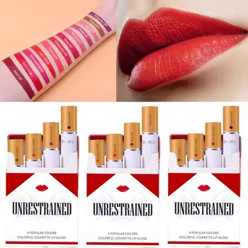 

4 Colors Velvet Matte Cigarette Lip Glosslipstick Makeup Long Lasting Lipstick Set Women Make Up Nude Lipstick Maquiagem Batom