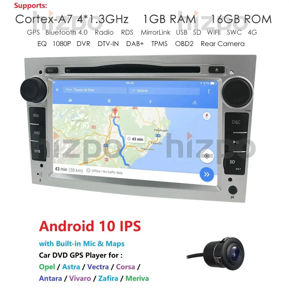 

Android 10.0 4 core IPS screen 2 DIN Car GPS For opel Vauxhall Astra H G J Vectra Antara Zafira Corsa DVD Player Multimedia WIFI
