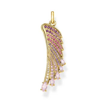 

Gold Color Hummingbird Wing Feather Pendants 925 Sterling Silver Thomas Fashion Jewelry Necklace Accessories Findings Women Men
