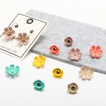 

Korean matte rubber paint color flower bud alloy pendant DIY hand Jewelry Earring nail accessories material