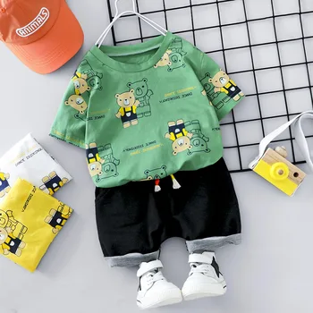 

0-3years old Baby Boys 2 pc/set Cotton my cute bear prince T-shirt and short pants Summer wear 20200515-4