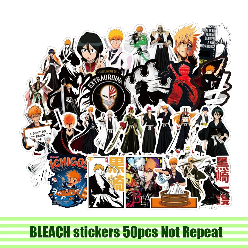 

50pcs BLEACH Stickers paster anime movie decals scrapbooking diy phone laptop waterproof home decorations gift