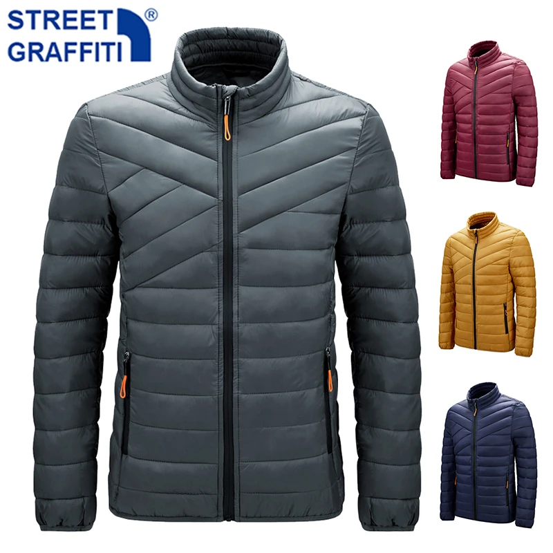 Men New 2021 Fashion Winter Brand Stand Collar Windproof Warm Jacket Parkas Coat Men Autumn Waterproof Thick Parkas  Men M-6XL warm winter coats