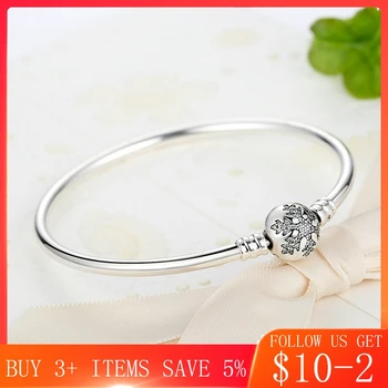 

CodeMonkey Authentic 925 Sterling Silver Engrave Snowflake Clasp Unique as you are Snake Chain Bracelet & Bangle DIY Jewelry 915