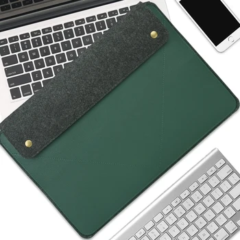 

PVC+Wool Felt Notebook Bag For Macbook Pro 16 15 13.3 in Funda Case For Apple Mac book Air 13 Laptop Sleeve Pouch Women Men 2020