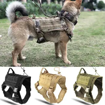 

New Tactical Dog Harness Military Service Dog Vest with Handle for Training Adjustable Working Dog Harness For Large Medium Dogs