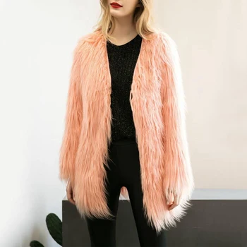

COAT Faux fur Wild Solid Color Loose Long Sleeve Long Coat Jacket Faux Fur Coat Women Winter Fashion Casaul Faux Fur Coat