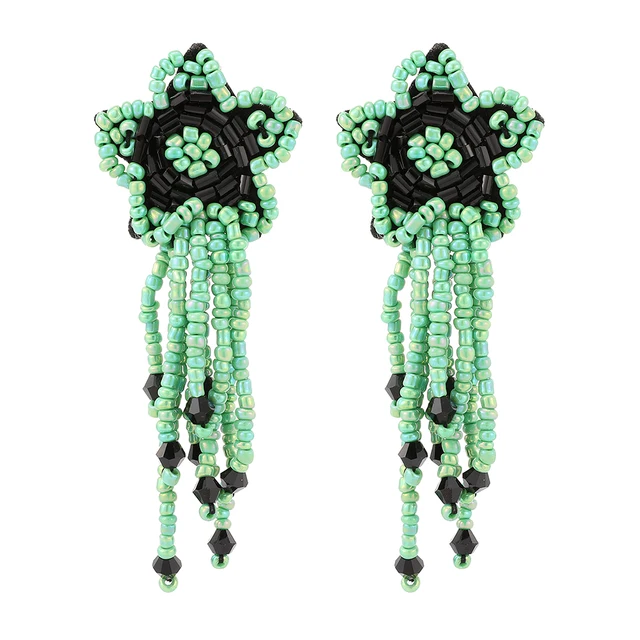 Ztech New Green Series Set Earrings Designer Jewelry Crystal Tassel Za Accessories Handmake Statement Bijoux Pendientes Brincos E1765