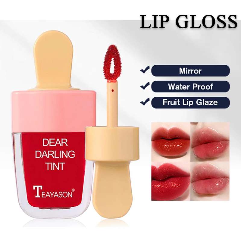 Cute Ice Cream Lip Gloss Long Lasting Lip Tint Makeup Waterproof Lip Glaze Makeup Dye Liquid Lipstick Tattoo Sweet Red Lipgloss Lip Gloss Aliexpress
