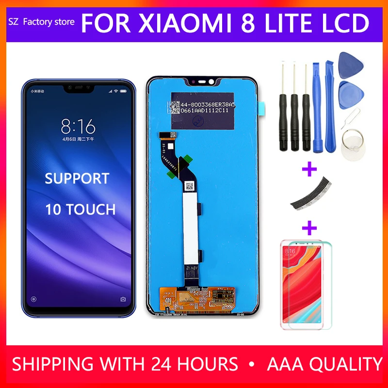 

6.26" Screen Replacement For Xiaomi Mi 8 Lite LCD Display & Touch Screen Digitizer Frame Assembly Set For Mi 8X Mi 8 Youth