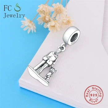 

Cartoon Mickey & Man Hands To Hands Pendant Fit Original Charms Bracelet 925 Silver Jewelry Making Berloques Gifts